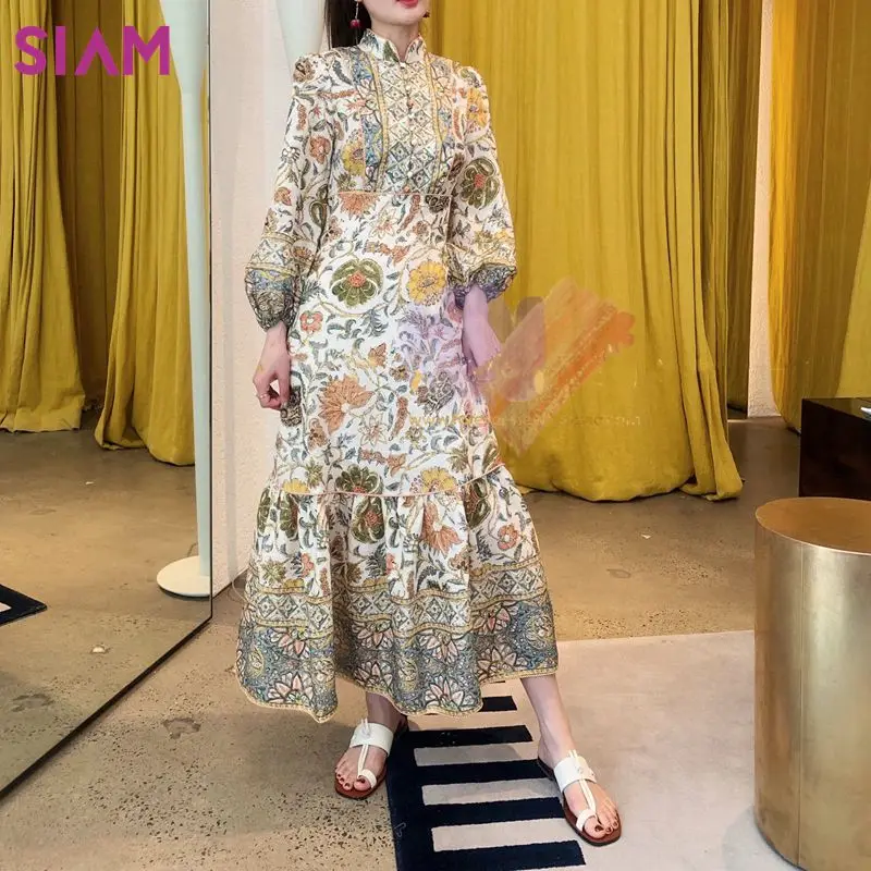 SIAM 2019 женское осенне-зимнее винтажное платье высокое качество дизайнерское