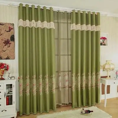 Занавески из хлопчатобумажной ткани с вышивкой занавески высокой тенью для
