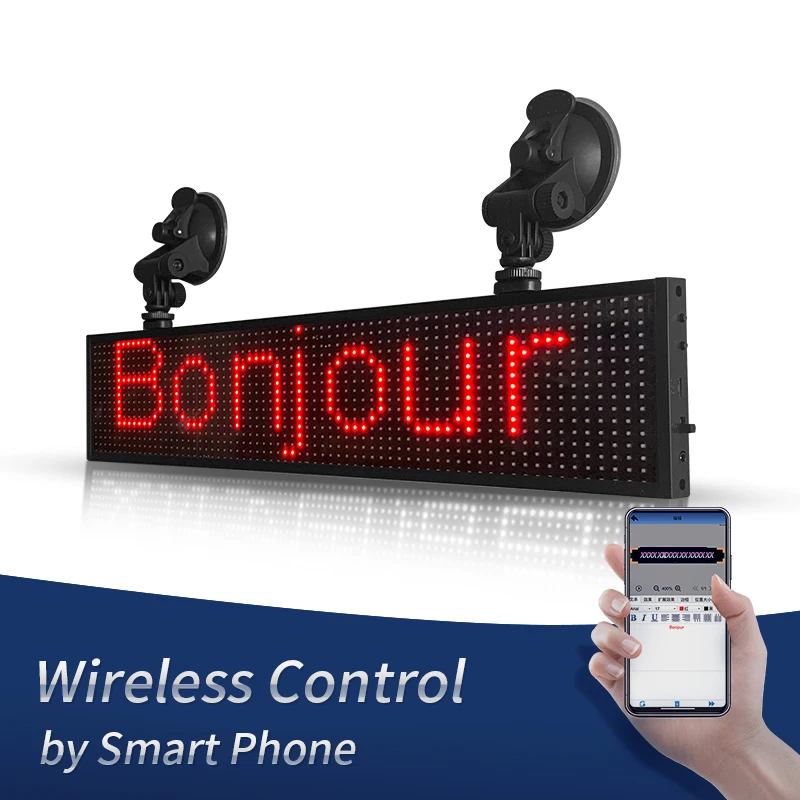 P5 34CM Ultra Thin LED Message Board Business Scrolling Display Screen Working with Smartphone and Tablet Programmable Sign |