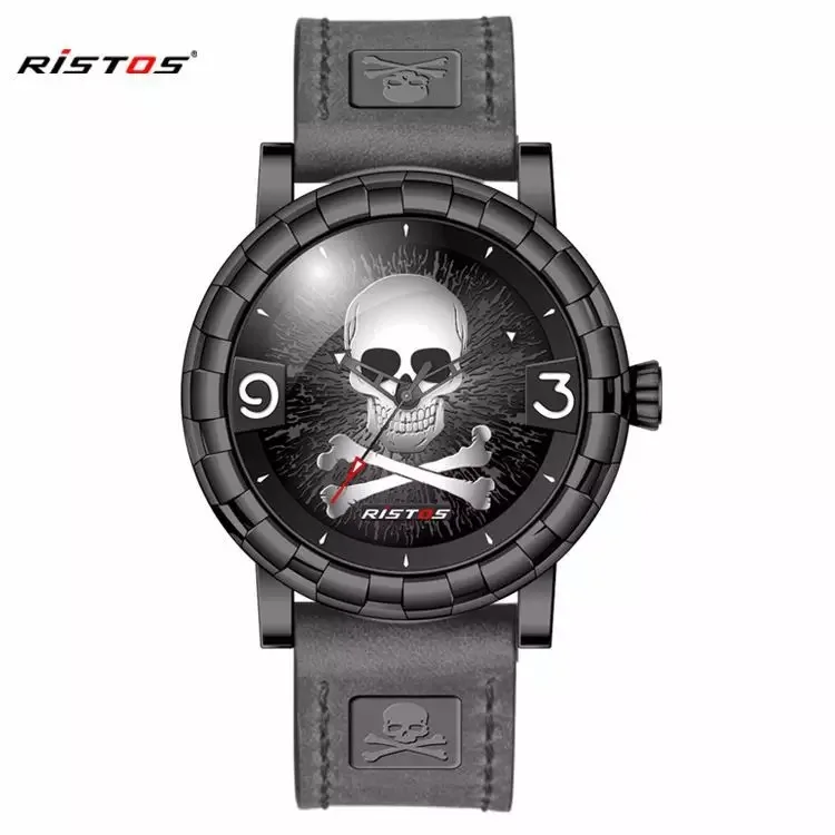

Top brand RISTOS fine steel leather strap waterproof luminous luxury quartz men's watch business sports outdoor military watch