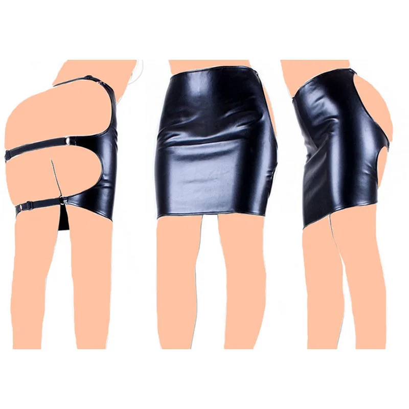 Женское БДСМ белье кожаные Открытые трусики с открытой спиной бондаж