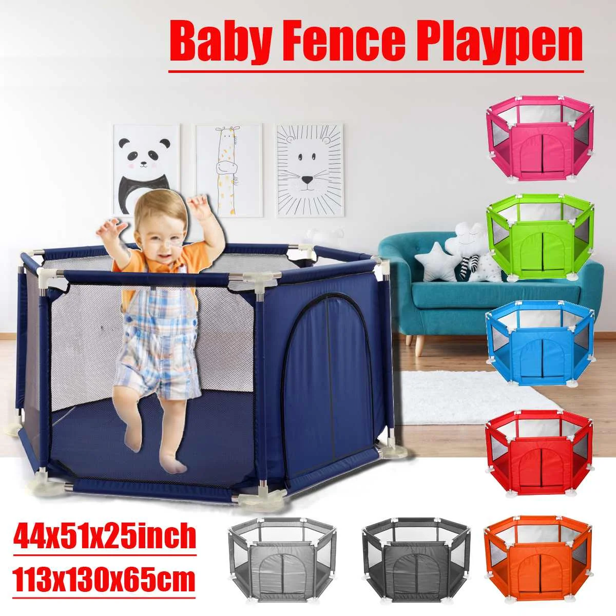 Детский манеж портативное ограждение для детей складной защитный забор барьеры