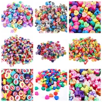 10pcs cartoon polymer clay soft pottery beads 20 styles handmade crafts bracelets necklaces clothing bags decoration loose beads