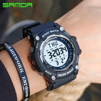 sanda mens sports waterproof digital watch electronic led male watch alarm stopwatch military wristwatch relogio masculino