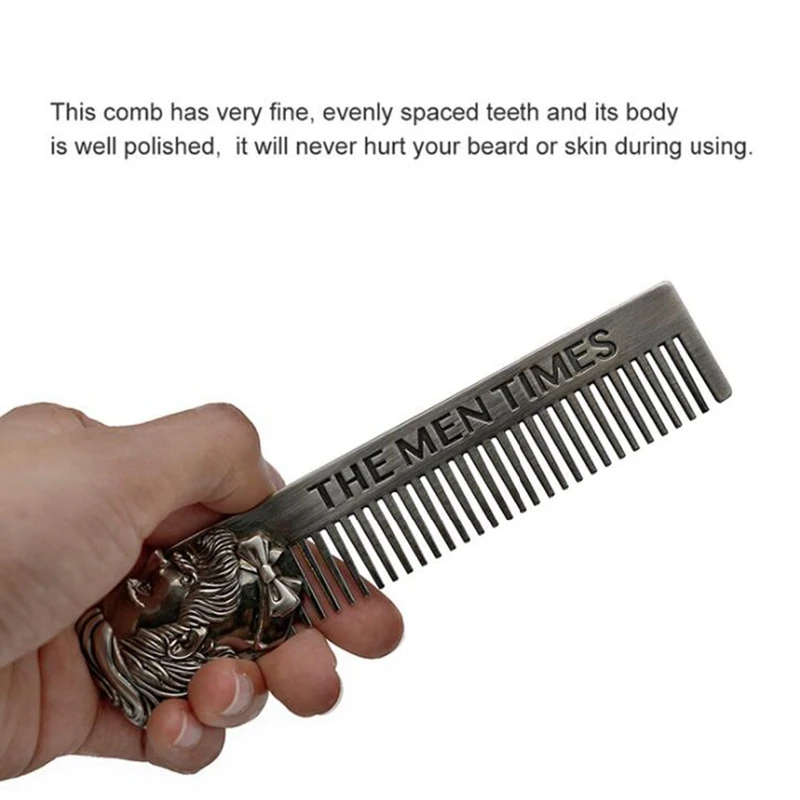 1Pc Silver Beard Shaping Template Metal Comb Men Hair Trim Tool | Красота и здоровье