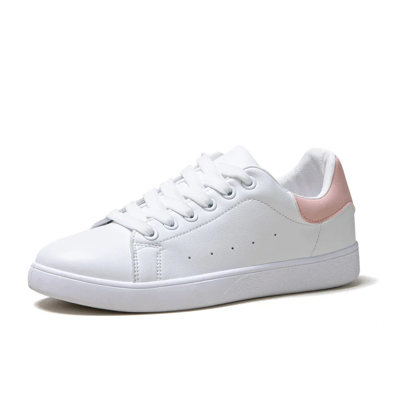 Кроссовки женские из ПУ кожи модная повседневная обувь однотонные классические