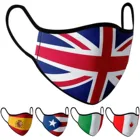 Маска для лица унисекс, хлопок, Пылезащитная, стираемая, с принтом флагов Германии, Великобритании, Италии, Испании