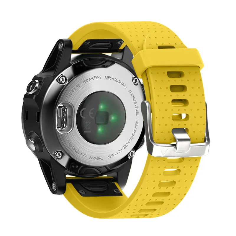 Цвет: желтый 20 мм силиконовые полосы для Quickfit Garmin Fenix 5S Смарт-часы Quick Release Easy Fit силиконовый сменный ремешок для часов - Цвет ремешка: Цвет: желтый