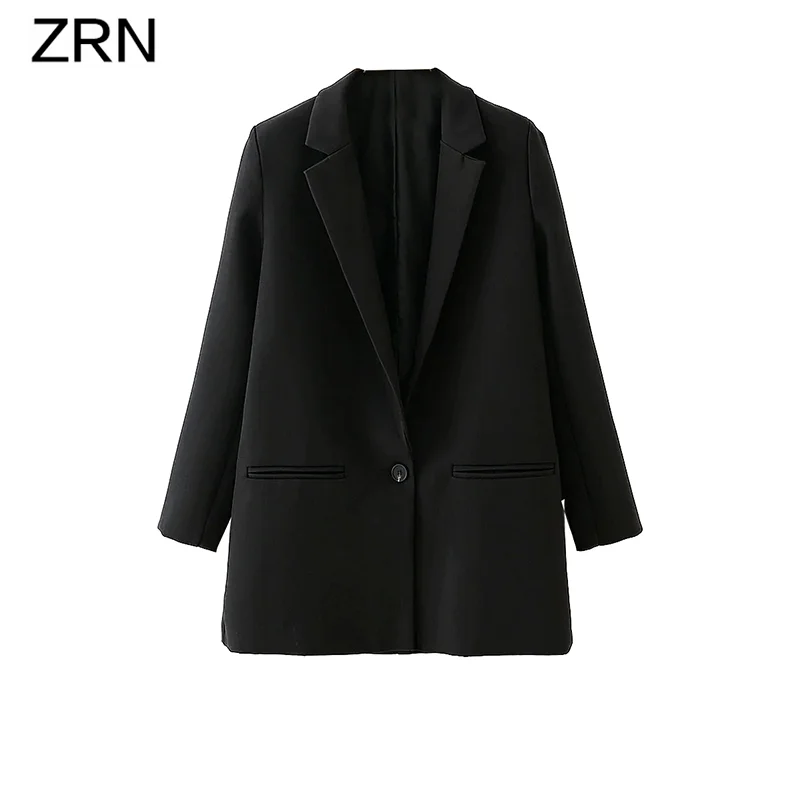 Блейзер ZRN Женский Повседневный однотонный на одной пуговице офисный винтажный Модный женский костюм
