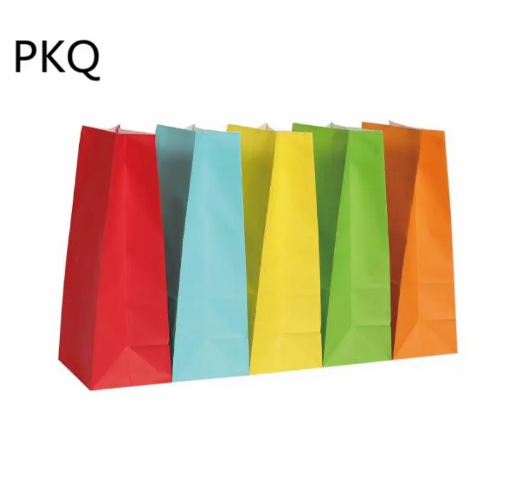 100 шт. конфетных цветов крафт бумажный пакет без ручки подарки посылка мешок для