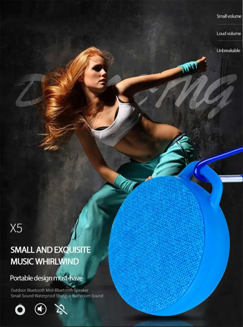 Портативный водонепроницаемый художественный Bluetooth динамик с крышкой для