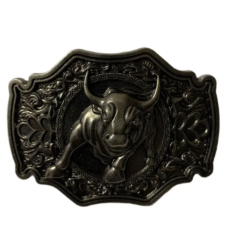 

Розничная продажа, новый стиль, крутая металлическая модная мужская пряжка ремня с 3D серебряным рисунком быка, аксессуары для ремня, подход...