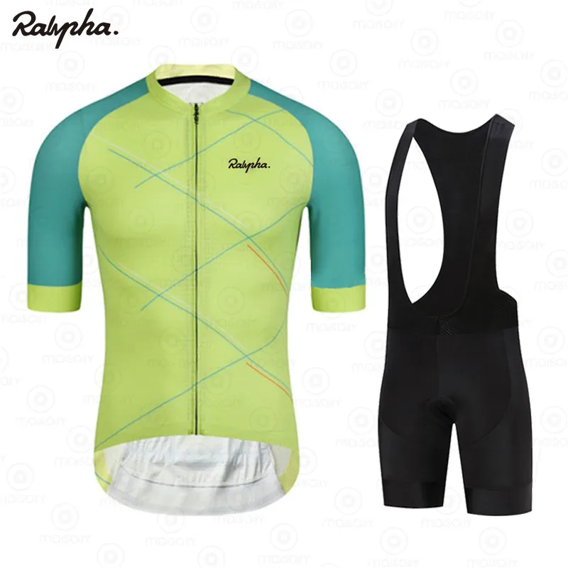

Road Bike Cycling Clothes Clothes Ralvpha Men's Short Sleeve Jersey Set Biking Clothing MTB Team Uniform Summer Ropa Ciclismo