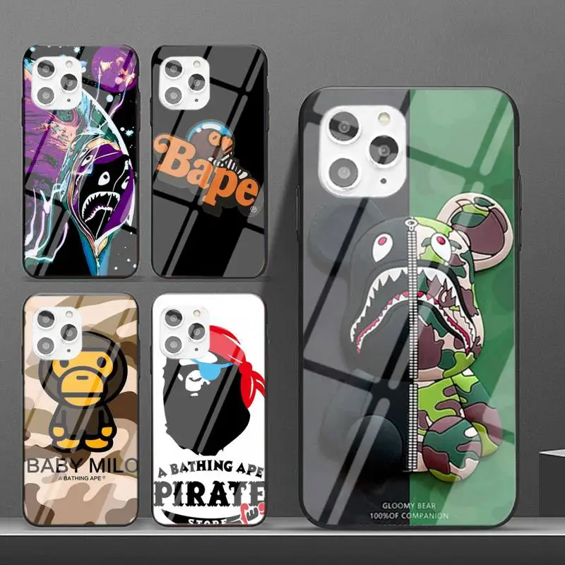 

Street Fashion Design-b-bape Cover Phone Case For IPhone 6 6s 7 8 Plus X Xs Xr Xsmax 11 12 Pro Promax 12mini Tempered Glass