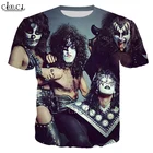 Футболка HX в стиле унисекс, уличная одежда в стиле хип-хоп, рок-группы KISS, повседневный пуловер с коротким рукавом и 3D-принтом в стиле Харадзюку, Прямая поставка