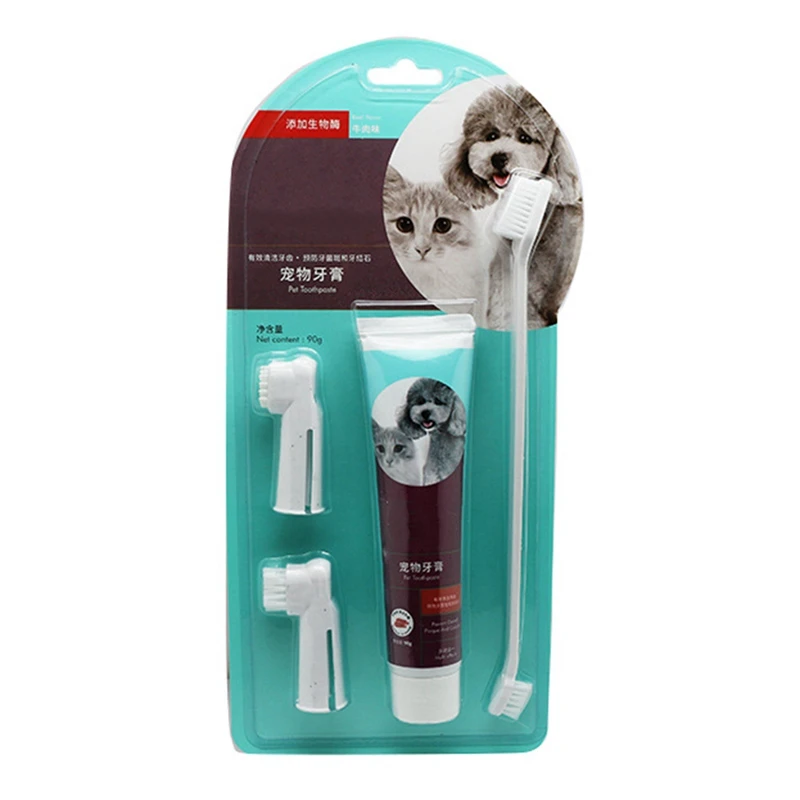 

Three Flavor Dog Tooth Care Cleaning Kits For Toothbrushes Toothpastes For Cats Dogs
