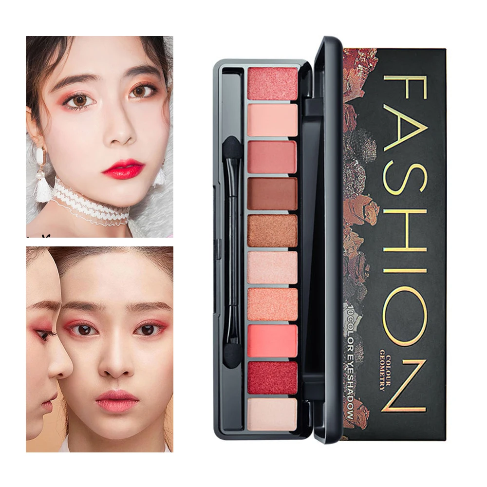 Fashion Eyeshadow Palette 10 Colors Matte Glitter Eye Shadow Makeup Nude Beauty Make Up Set Cosmetics Tools |