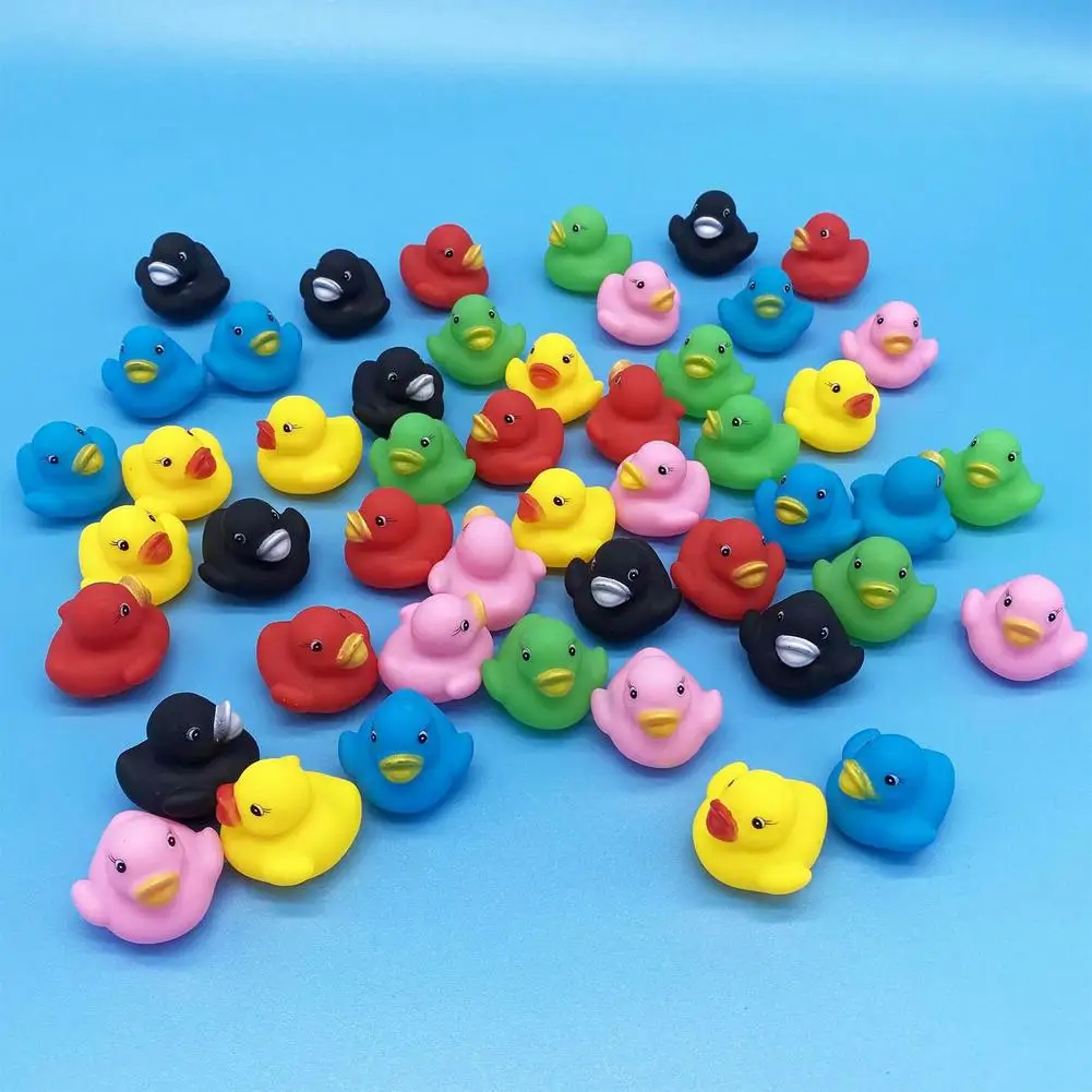 20pcs Mini Rubber Ducks Cute Baby Shower Toys Squeak Floating Water Fun Game Playing Newborn Boys Girls For Children | Игрушки и хобби