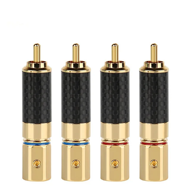 RCA разъем аудио разъем Audiophile Eutectic углеродного волокна динамик RCA штекер припой разъем для сращивания проводов адаптер - Цвет: Розово-красный