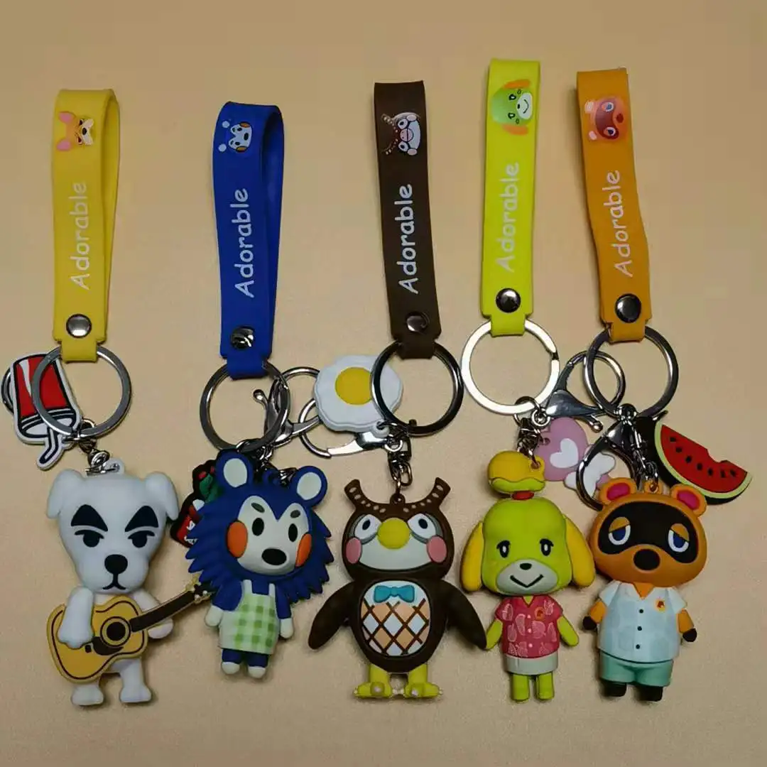 

Animal Crossing Keychains Tom Nook Son Doll Car Japan Men Women Lovers Key Chain Pendant Small Cute Keyring Accessories Switch