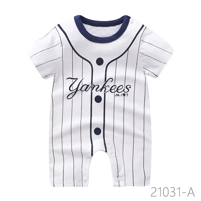 Комбинезон детский хлопковый с коротким рукавом унисекс лето 2021 | Детская одежда