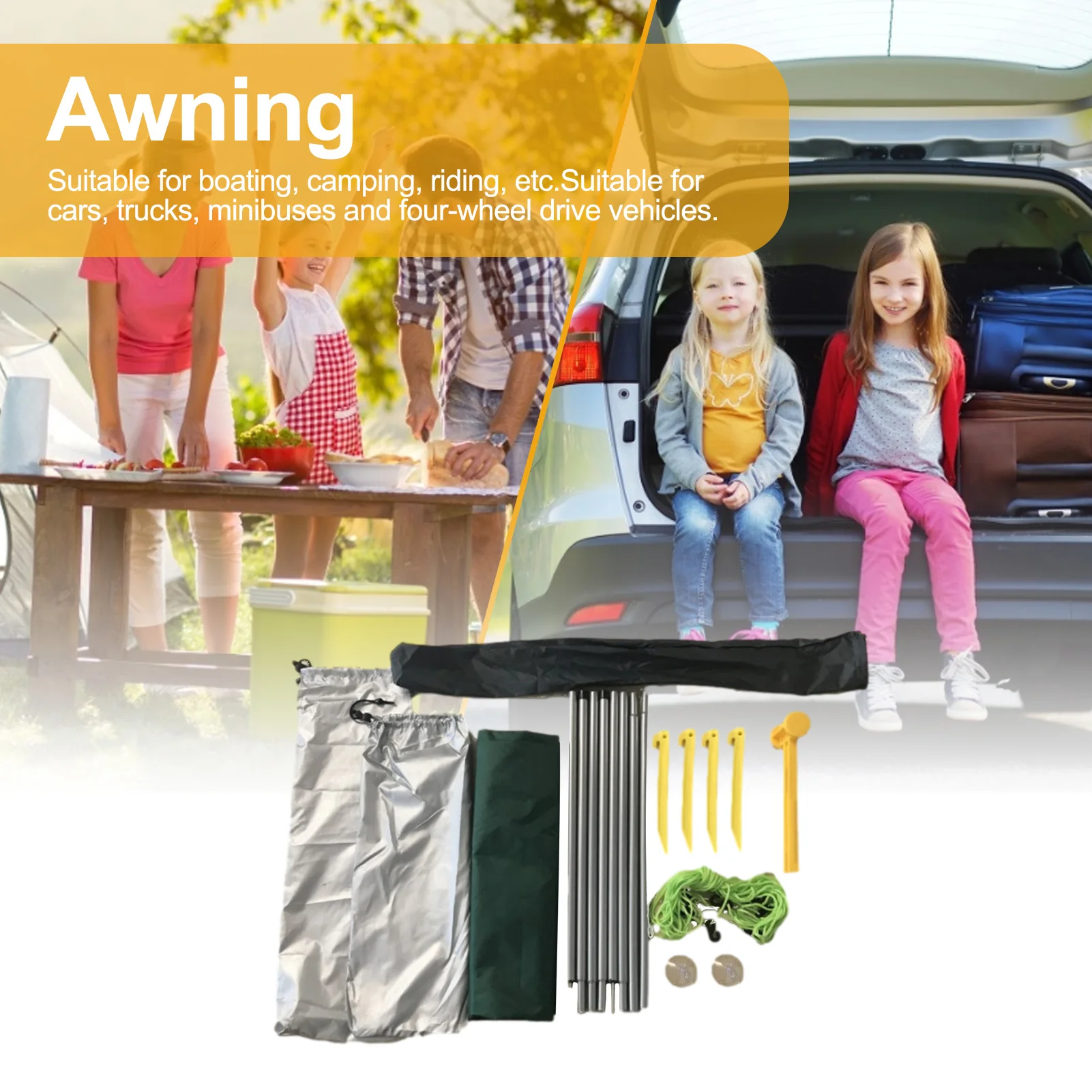 Портативный автомобильный тент на крышу от солнца 2 8*1 8 м навес для кемпинга |