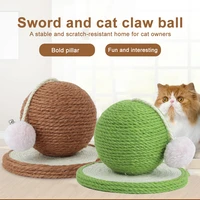 pet toy cat scratching board natural hemp rope bite resistant wear resistant with funny cat ball and bell pet training supplies