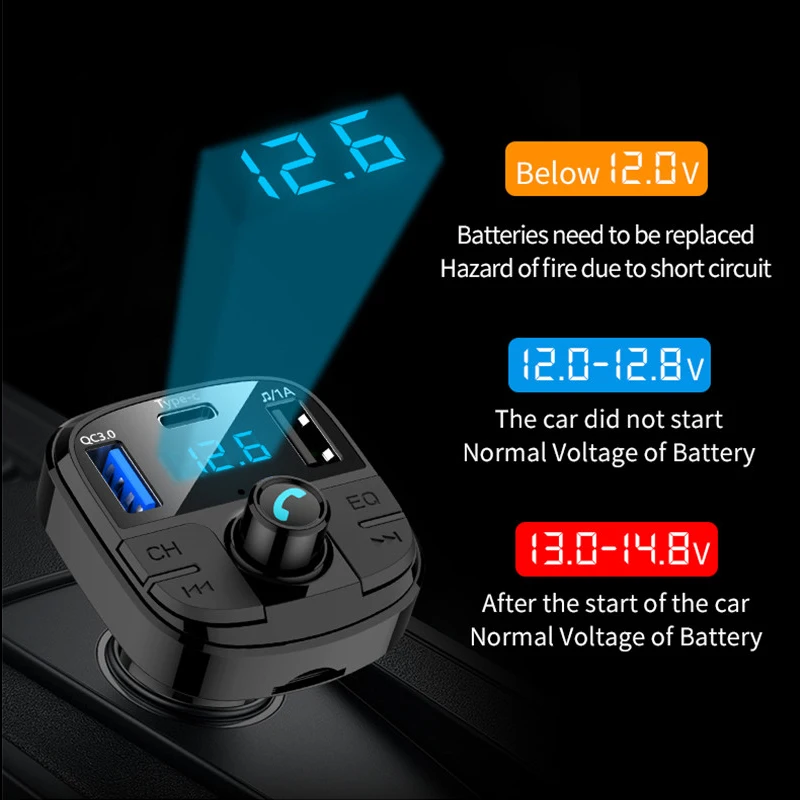 Автомобильный FM-передатчик Bluetooth 5 0 mp3-плеер беспроводной аудиоприемник громкой