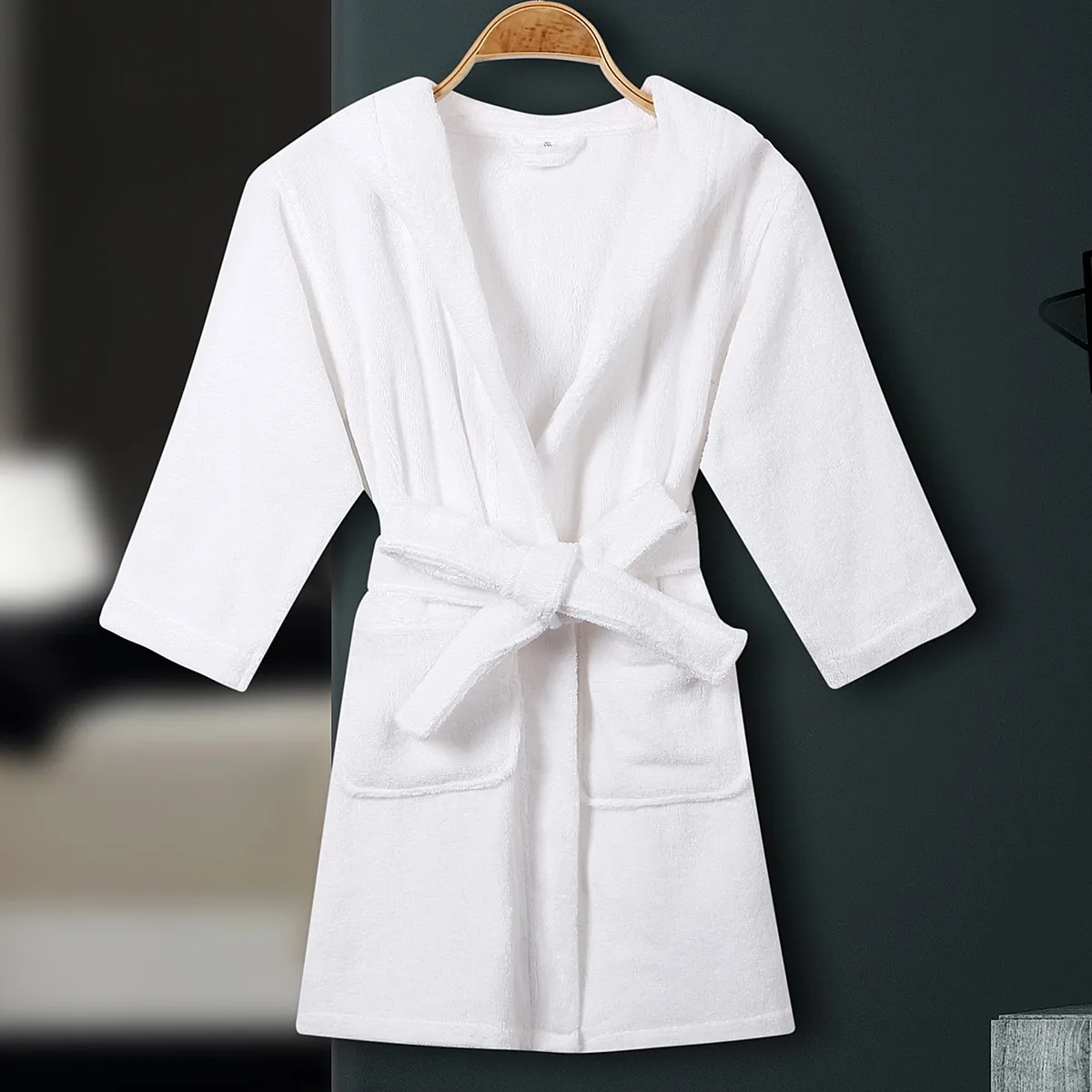 

Kids Hooded Sleepwear Kimono Bathrobe Gown Unisex Cotton Nightgown Nightdress 2021 New Homewear Nightwear Soft Home Clothes