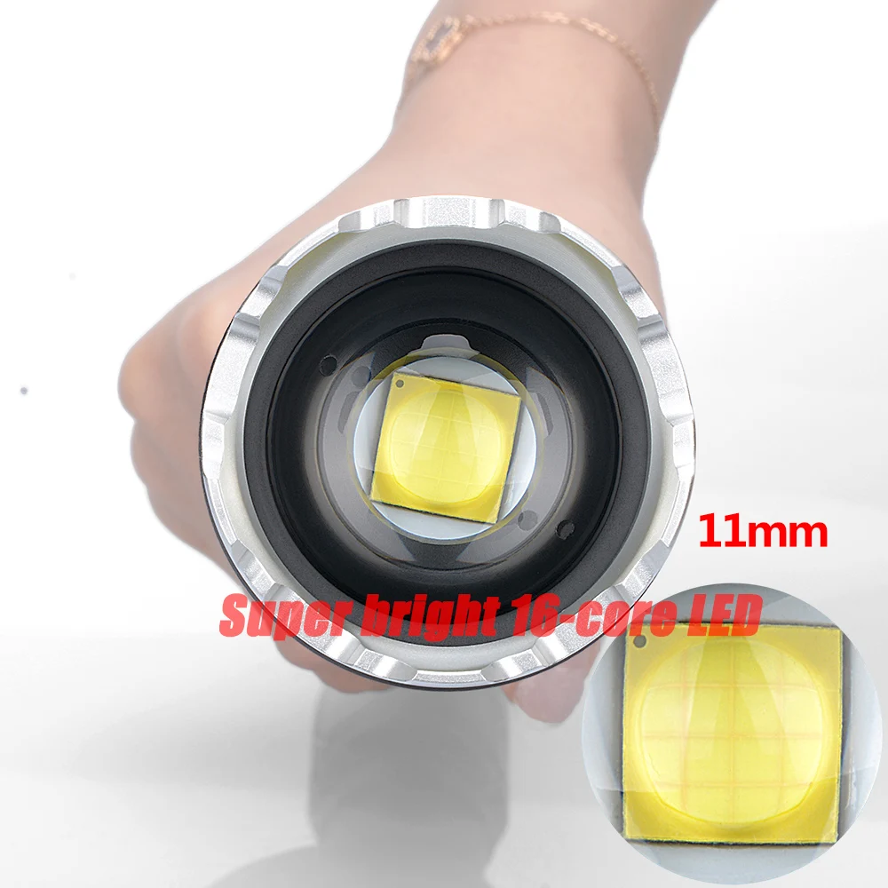 XHP110.2 16-core The Most Brightest Led Flashlight Power Bank 10000mah Torch Usb Rechargeable 21700 Battery Zoomable Lantern 50W | Освещение
