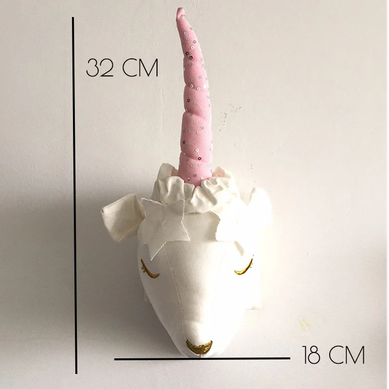 Unicorn B Голова Животного Настенный декор для детской комнаты Слон Олень Единорог голова Настенный декор для детской комнаты украшение детской комнаты - Цвет: Unicorn B