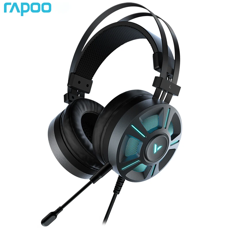 

Original RAPOO VH510 RGB USB Gaming Headphones Gamer 7.1 Surround Wired Stereo headset Earphones With Microphone For Computer PC