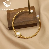 xlentag original natural pearls open bangle simple custom bracelets women love gifts fashion jewelry angel lucky jewelry gb0917