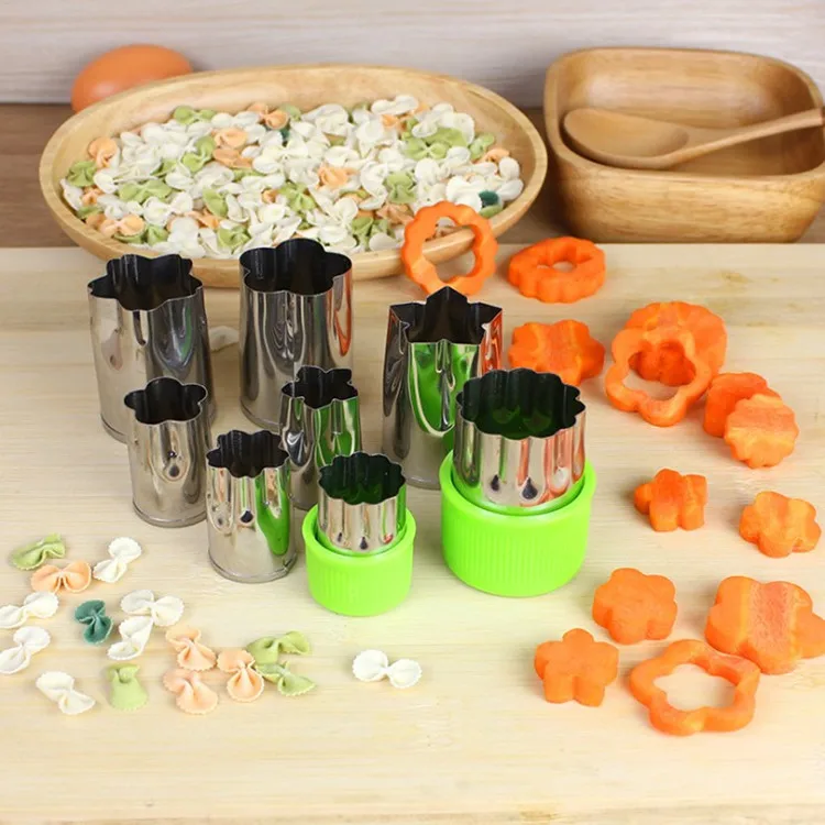 

8Pc Stainless Steel Cookie Cutter Fruit Vegetable Cutting Mould Noodle Mould with Handle Baking Accessories Diy Baking Tools