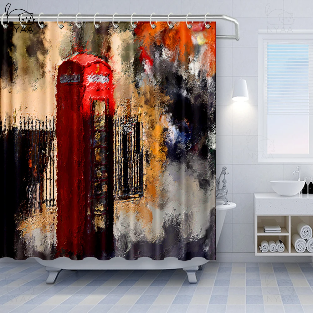 Vixm Doodle двухэтажный автобус с короной Великобритании шторы для душа Big Ben|Шторы