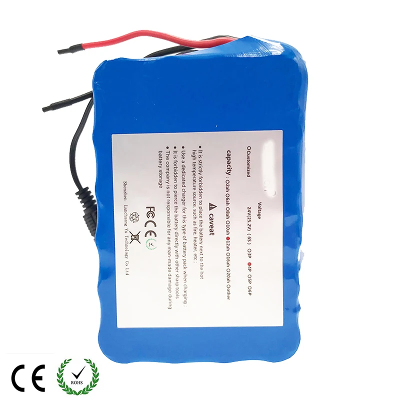 

24v li ion battery pack with battery charger BMS 6s4p 18650 shell, lithium ion battery for 250W electric scooter eBike bateria