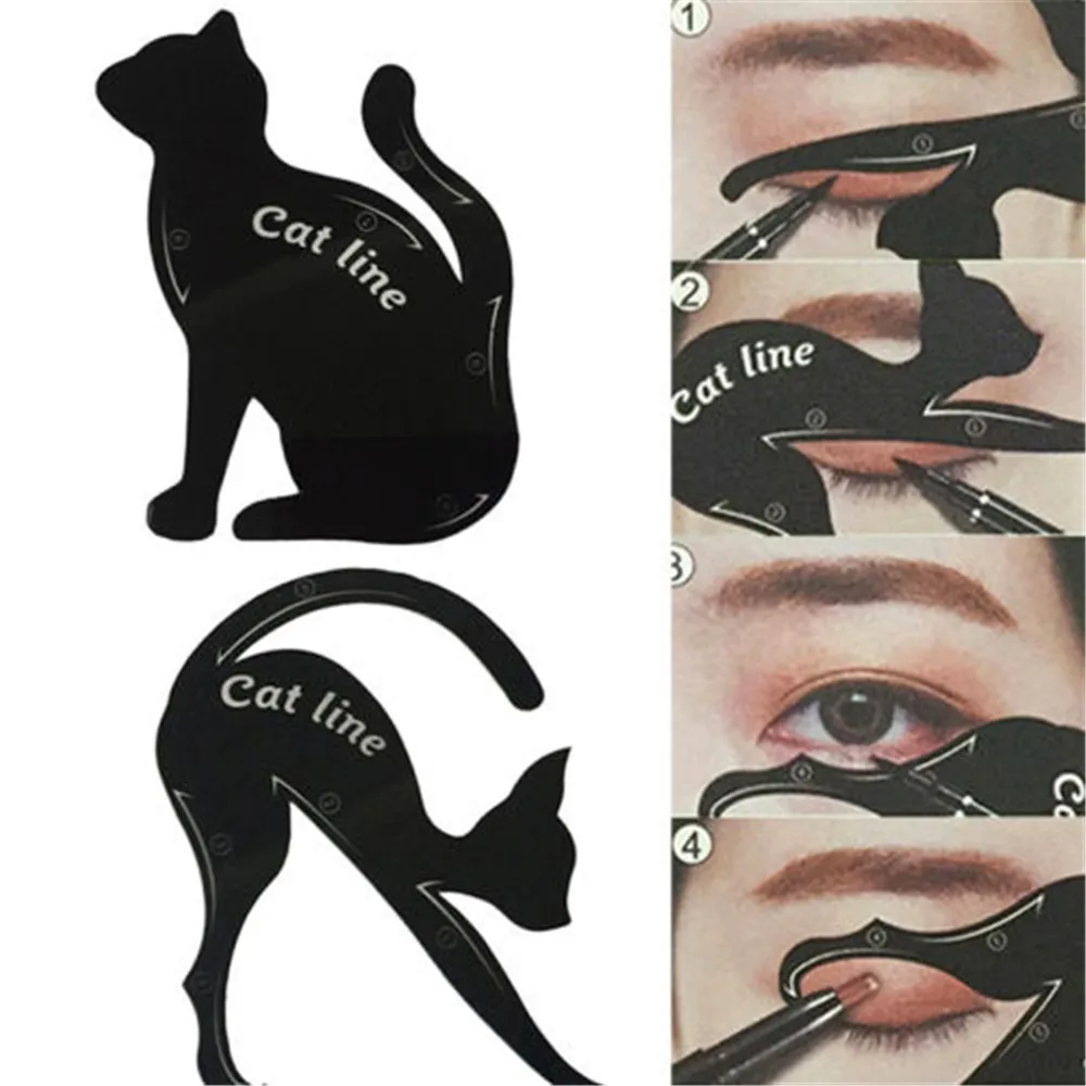 

Fashion Sexy Multifunction Cat Line Eye Makeup Tool Eyeliner Stencils Template Shaper Model Beginners Efficient Tools