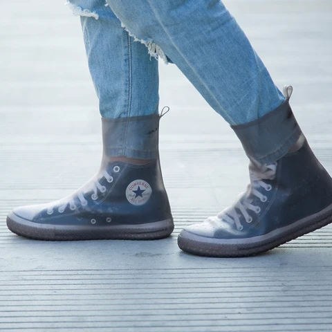 Высококачественные женские и мужские термопластичные водонепроницаемые Многоразовые Чехлы для обуви с высоким дождем, противоскользящие Чехлы для обуви