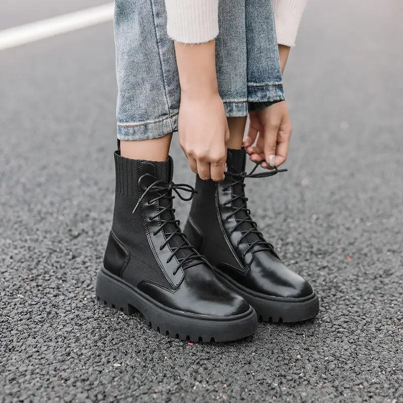 Модные зимние ботильоны в британском стиле коллекция 2019 года женские мартинсы на