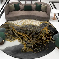 fashionable modern new chinese landscape gold line ink living room bedroom hanging basket chair circular floor mat carpet