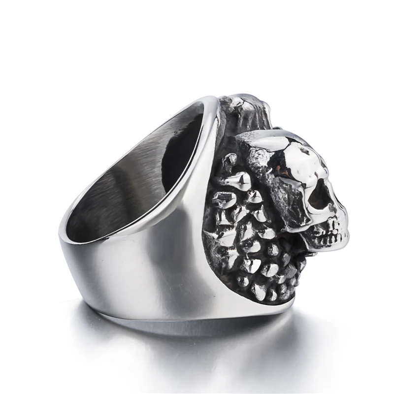 Оригинальное кольцо с черепом в готическом стиле панк на заказ Мужские Винтажные