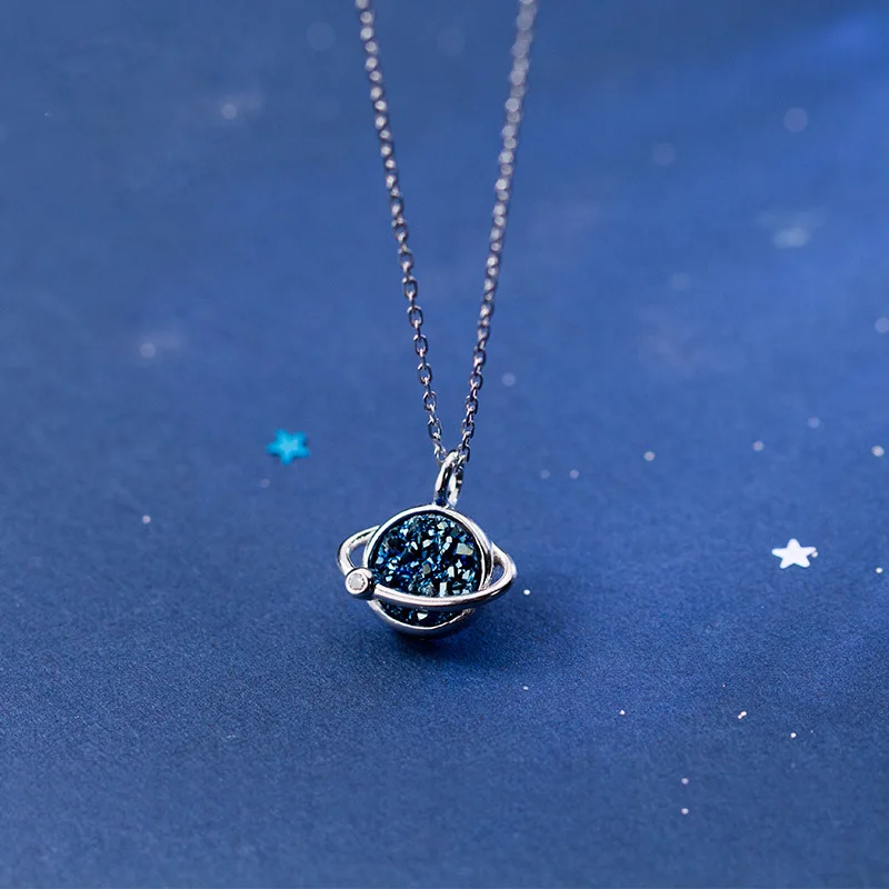 Женское ожерелье из серебра 2019 пробы с подвеской в виде звездного неба|Ожерелья| |