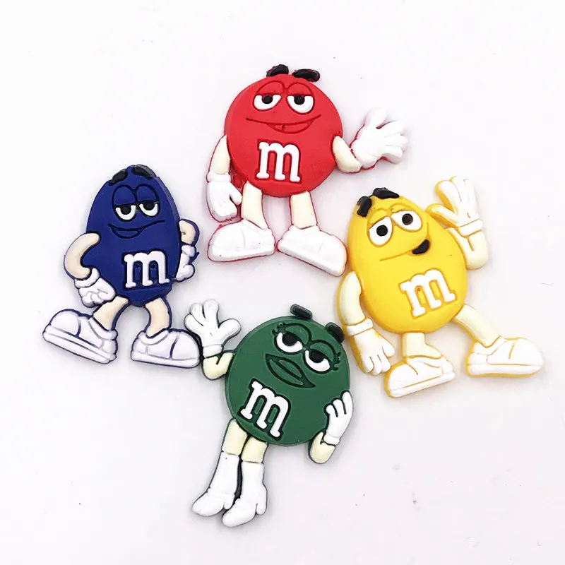 Оптовая продажа 100 шт. значок шоколадной фасоли ПВХ с плоским основанием для