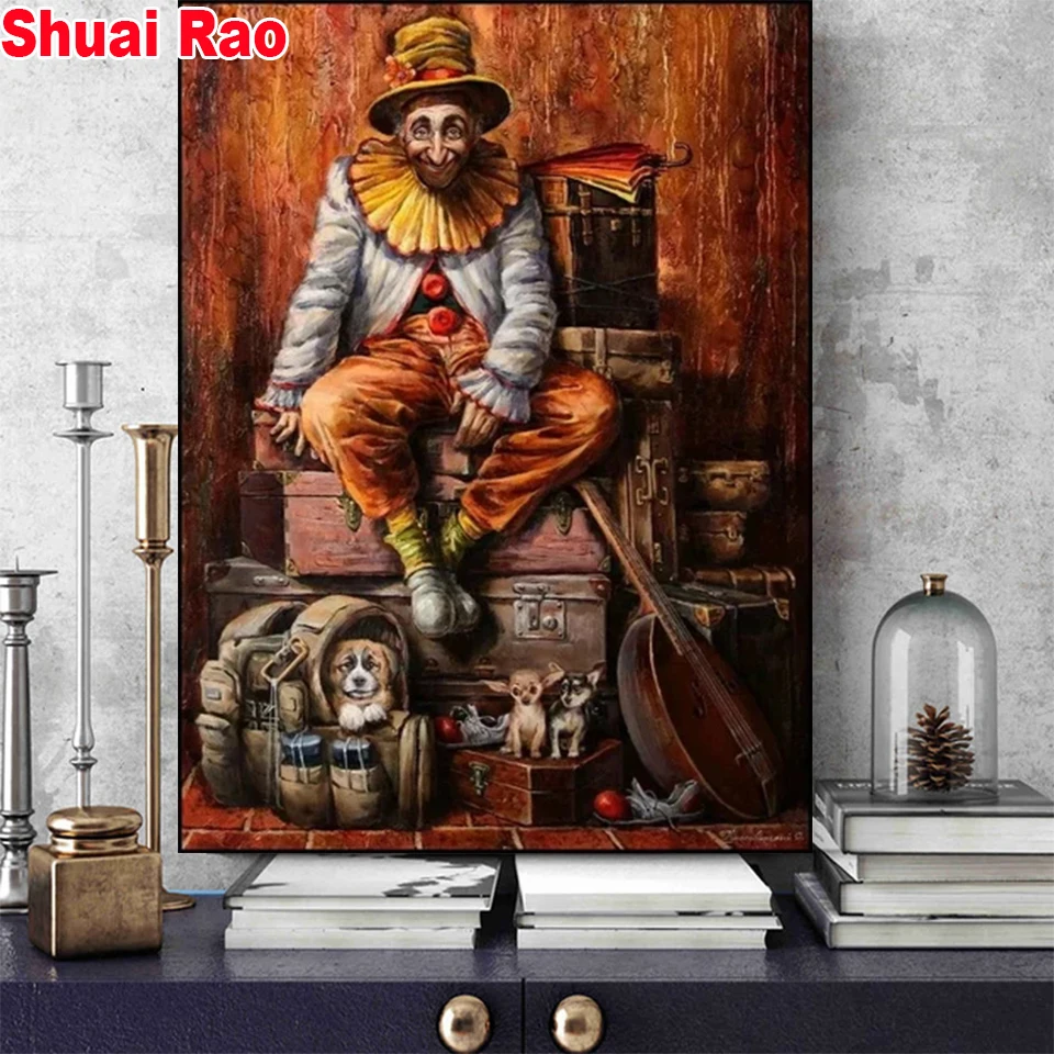 

5d diy diamond painting Funny cute clown Crystal painting full square diamond,rhinestone embroidery round drill,Children gift