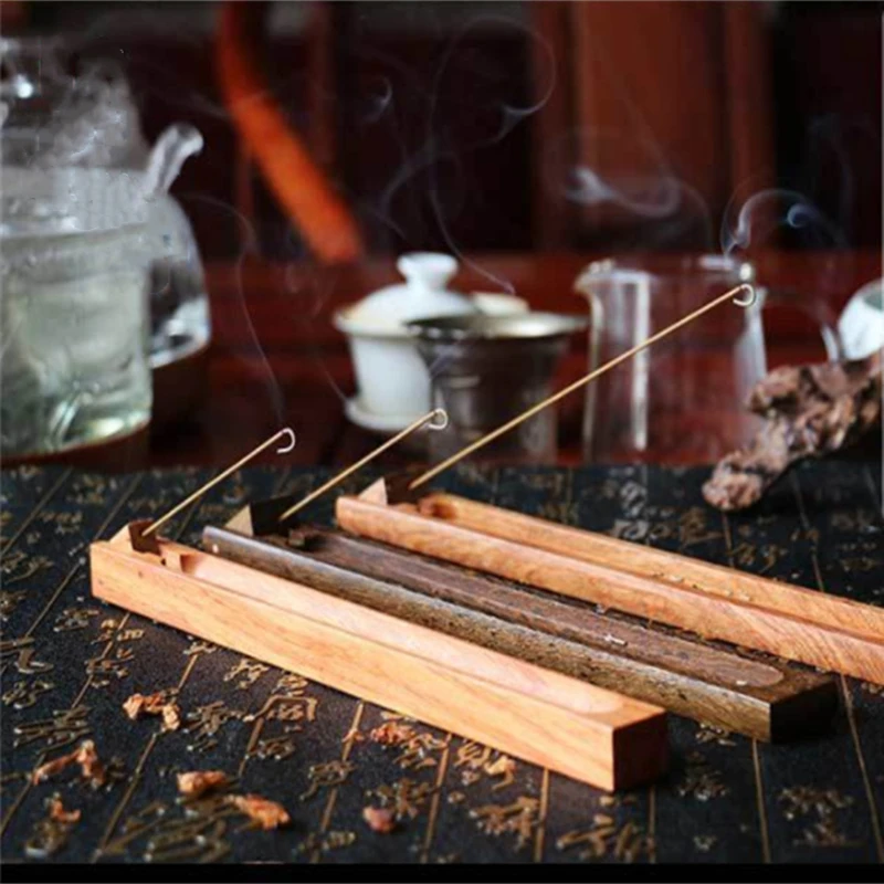 

1piece Rosewood Material Stick Incense Plate Incense Holder Fragrant Ware Stick Incense Burner Garden Home Decor