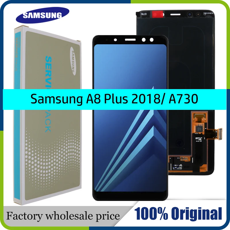 AMOLED дисплей ЖК для SAMSUNG Galaxy A8 Plus A730 ЖК-дисплей сенсорный экран дигитайзер замена можно отрегулировать