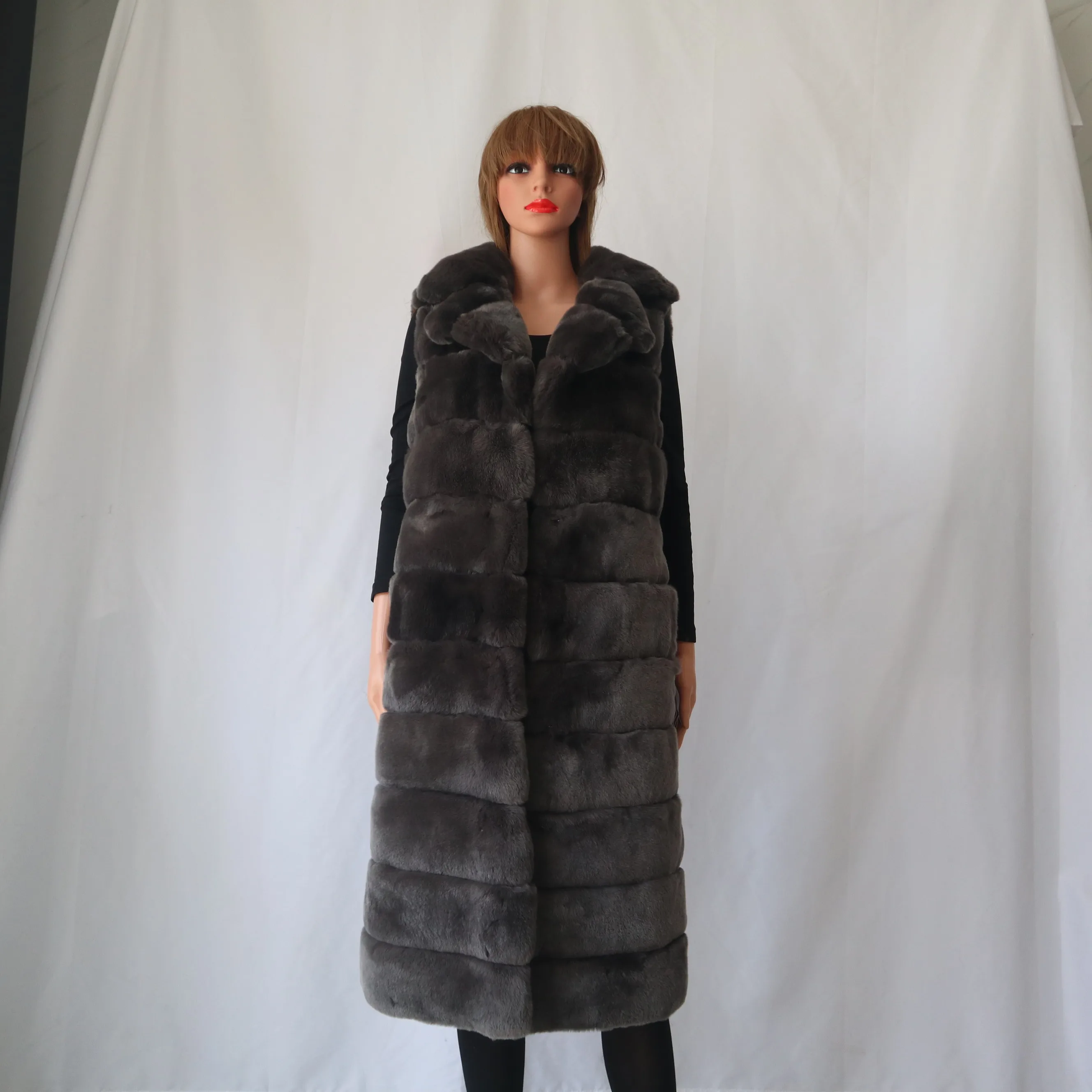 Новинка 2019 женский жилет с воротником Рекс модный новый теплый и удобный из