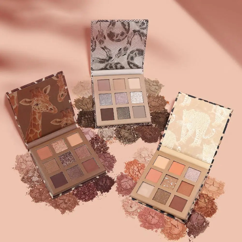 Палитра теней для макияжа 9 цветов стойкие матовые мерцающие тени век подходят