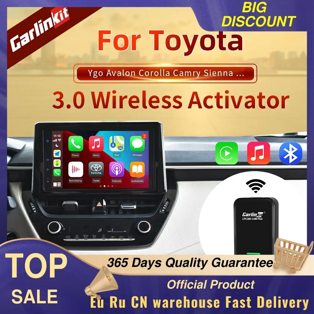 

Carlinkit 3.0 Apple CarPlay Wireless Dongle Adapter For Toyota Corolla Rav4 Camry Altis Levin FJ Cruiser Crown Reiz Prius IOS 14