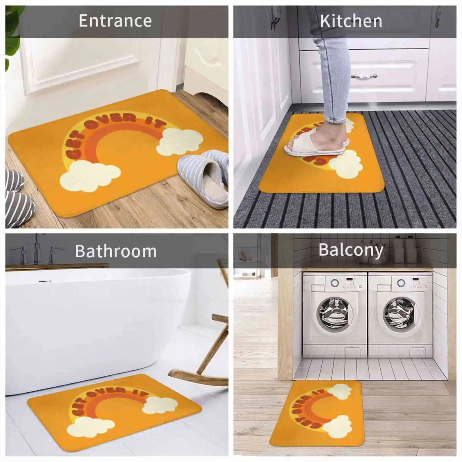 Радужная мягкая подушка получить Over It домашний коврик дверной Женский гидро